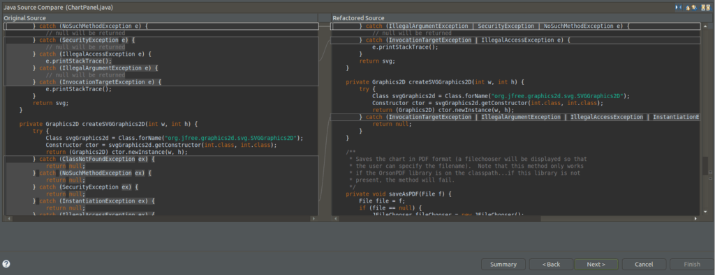 jSparrow refactoring before and after example in Eclipse IDE